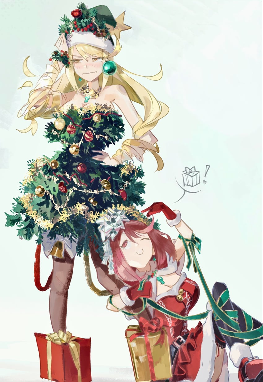 pyra and mythra (xenoblade chronicles and 1 more) drawn by onepointzero