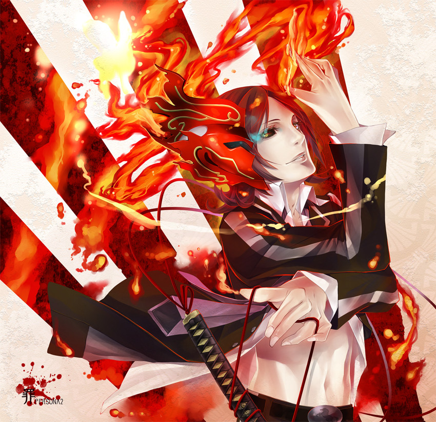 suou tatsuya and apollo (persona and 2 more) drawn by white-light