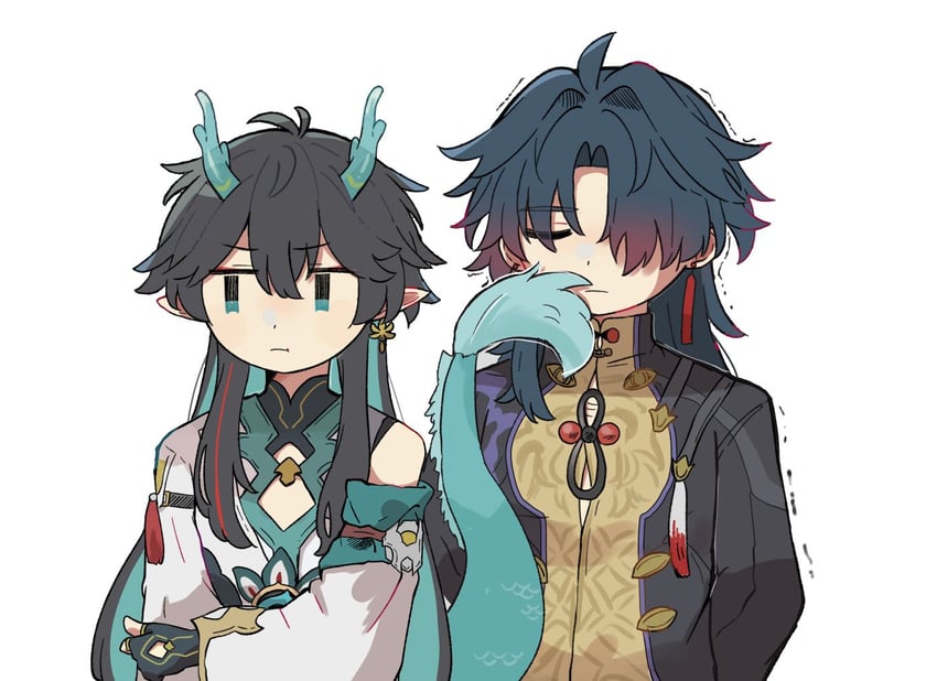 dan heng and blade (honkai and 1 more) drawn by hara_(nanohara)