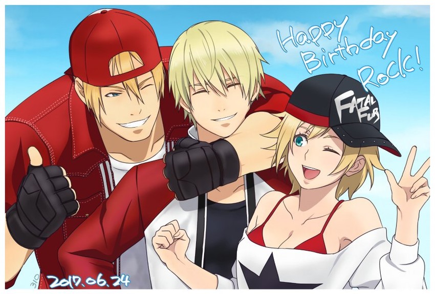 terry bogard, rock howard, and alice garnet nakata (the king of fighters and 4 more) drawn by satowo