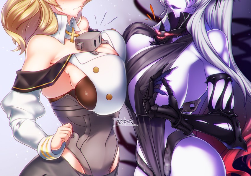 houston and batavia princess (kantai collection) drawn by mochitsuki_(mo_chooon)