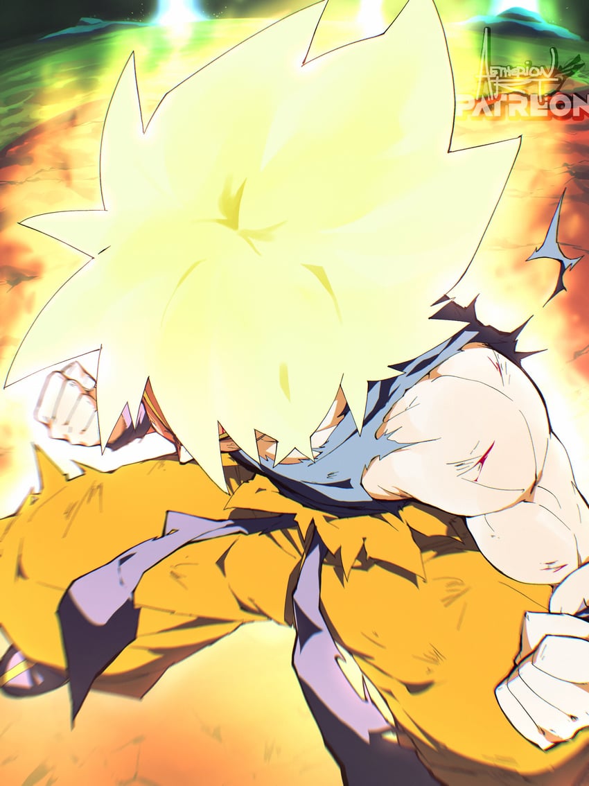 son goku (dragon ball and 1 more) drawn by aetherion