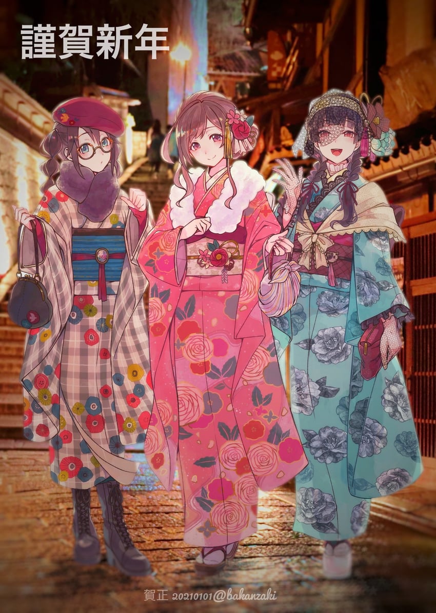 mayuzumi fuyuko, tsukioka kogane, and mitsumine yuika (idolmaster and 1 more) drawn by kanzaki_kouichi