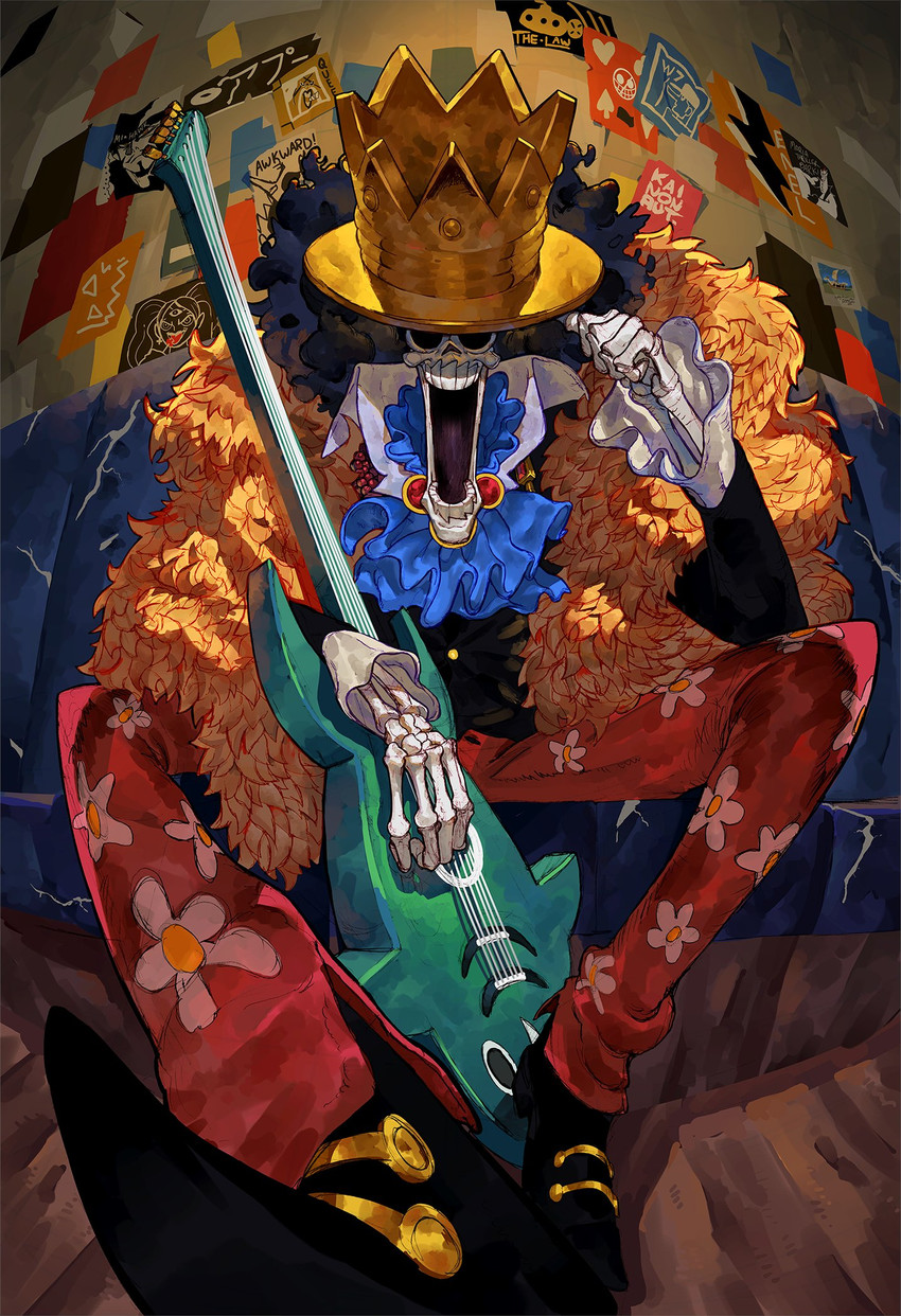 brook, dracule mihawk, charlotte pudding, kaku, going merry, and 2 more (one piece) drawn by kainonaut