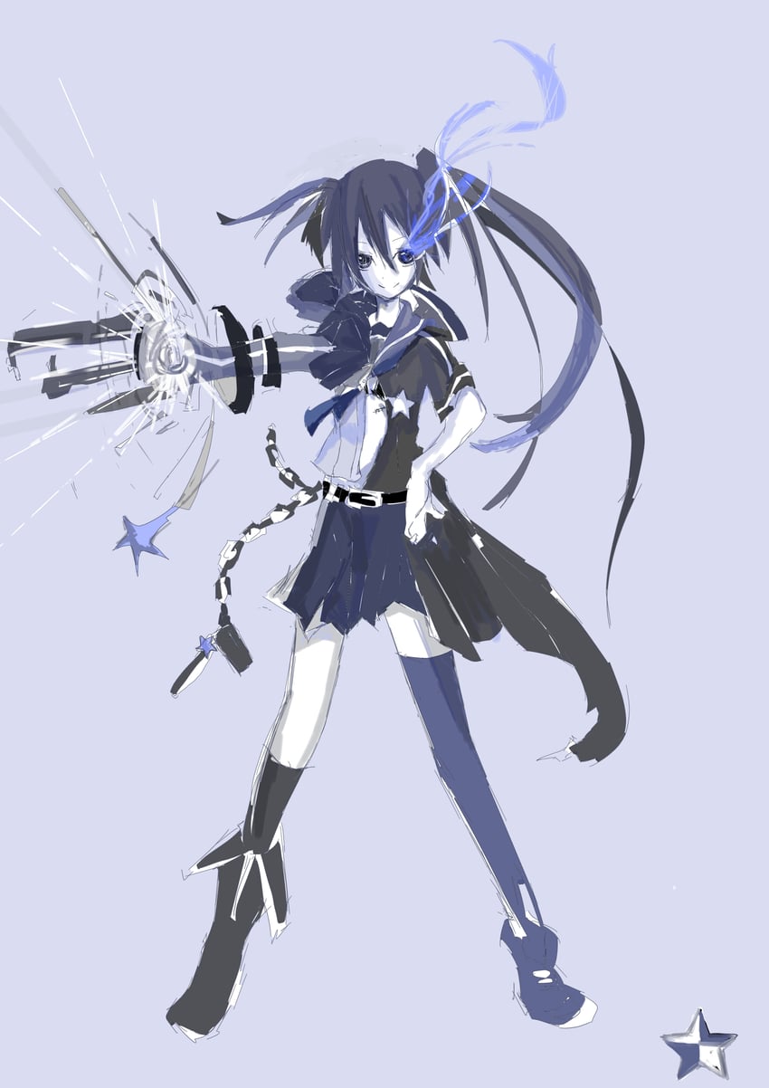 black rock shooter and kuroi mato (black rock shooter) drawn by dokuringo_su