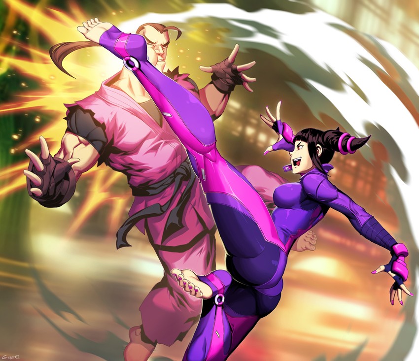 han juri and hibiki dan (street fighter and 1 more) drawn by genzoman