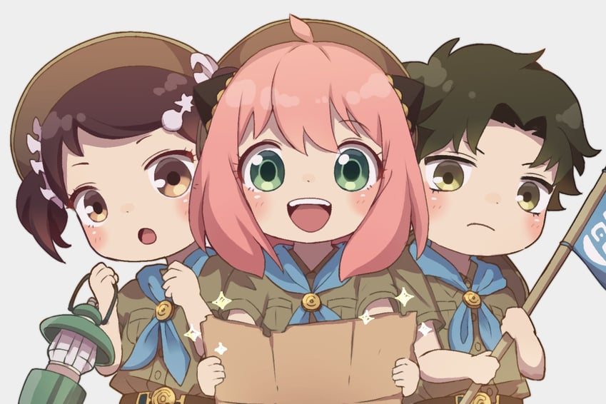 anya, damian desmond, and becky blackbell (spy x family) drawn by dmanya