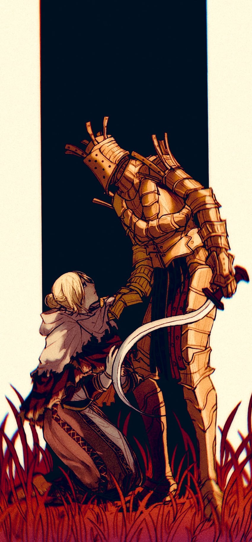 knight lautrec of carim and anastacia of astora (dark souls and 1 more) drawn by tworain_w