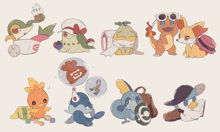 dawn, may, hilda, gloria, serena, and 12 more (pokemon and 9 more) drawn by hime_(himetya105)