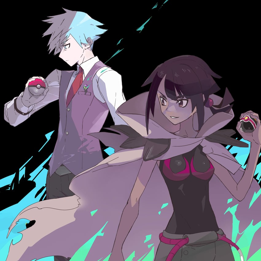 steven stone and zinnia (pokemon and 1 more) drawn by hiro_(user_negm3832)