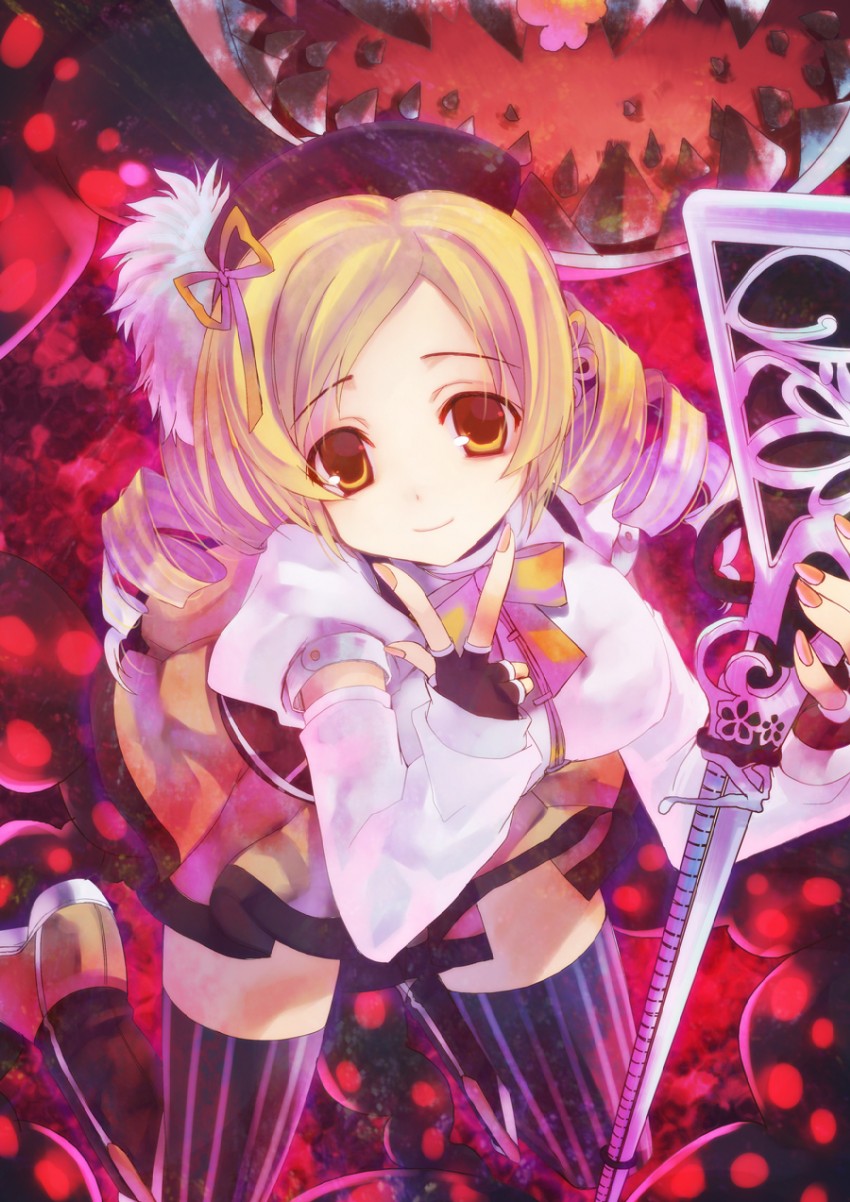 tomoe mami and charlotte (mahou shoujo madoka magica) drawn by tahya