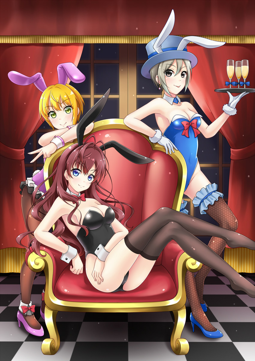 ichinose shiki, miyamoto frederica, and shiomi syuko (idolmaster and 1 more) drawn by 7nanappe