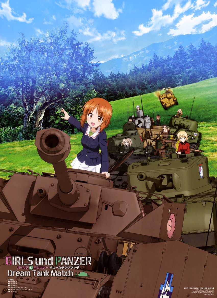 nishizumi miho, darjeeling, nishizumi maho, anchovy, kay, and 4 more (girls und panzer) drawn by itou_takeshi