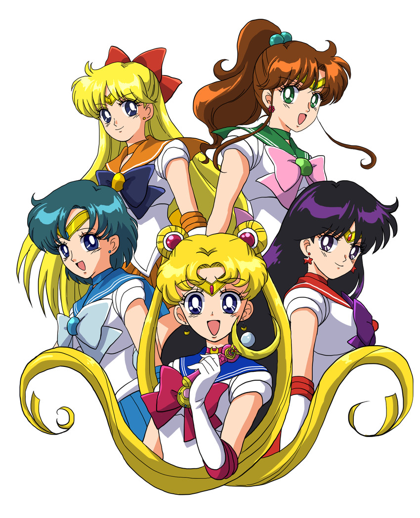 tsukino usagi, sailor moon, mizuno ami, aino minako, hino rei, and 5 more (bishoujo senshi sailor moon) drawn by sagoyuma