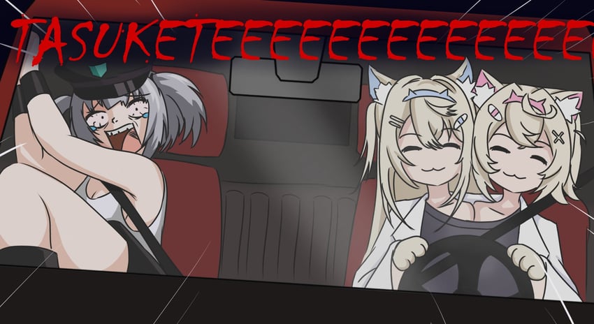 fuwawa abyssgard, mococo abyssgard, and vestia zeta (hololive and 4 more) drawn by claius_s