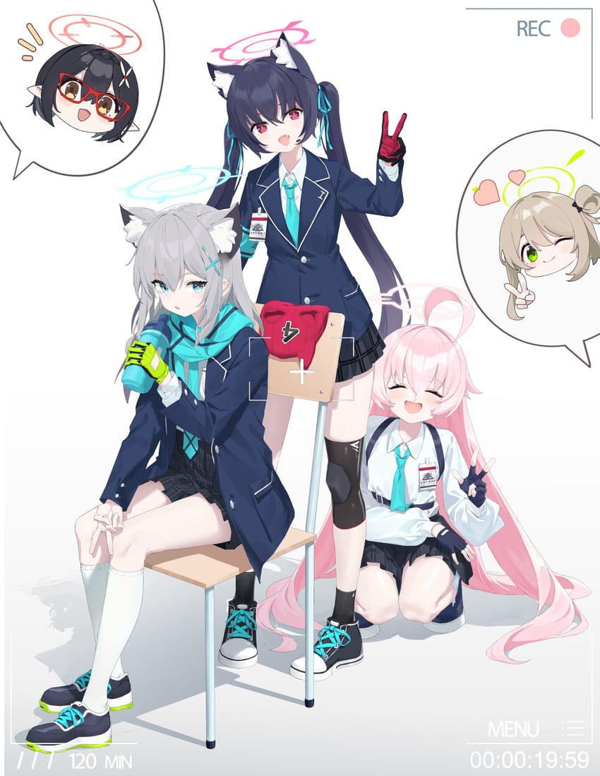 shiroko, hoshino, nonomi, serika, and ayane (blue archive) drawn by 2t_(vmyz7342)