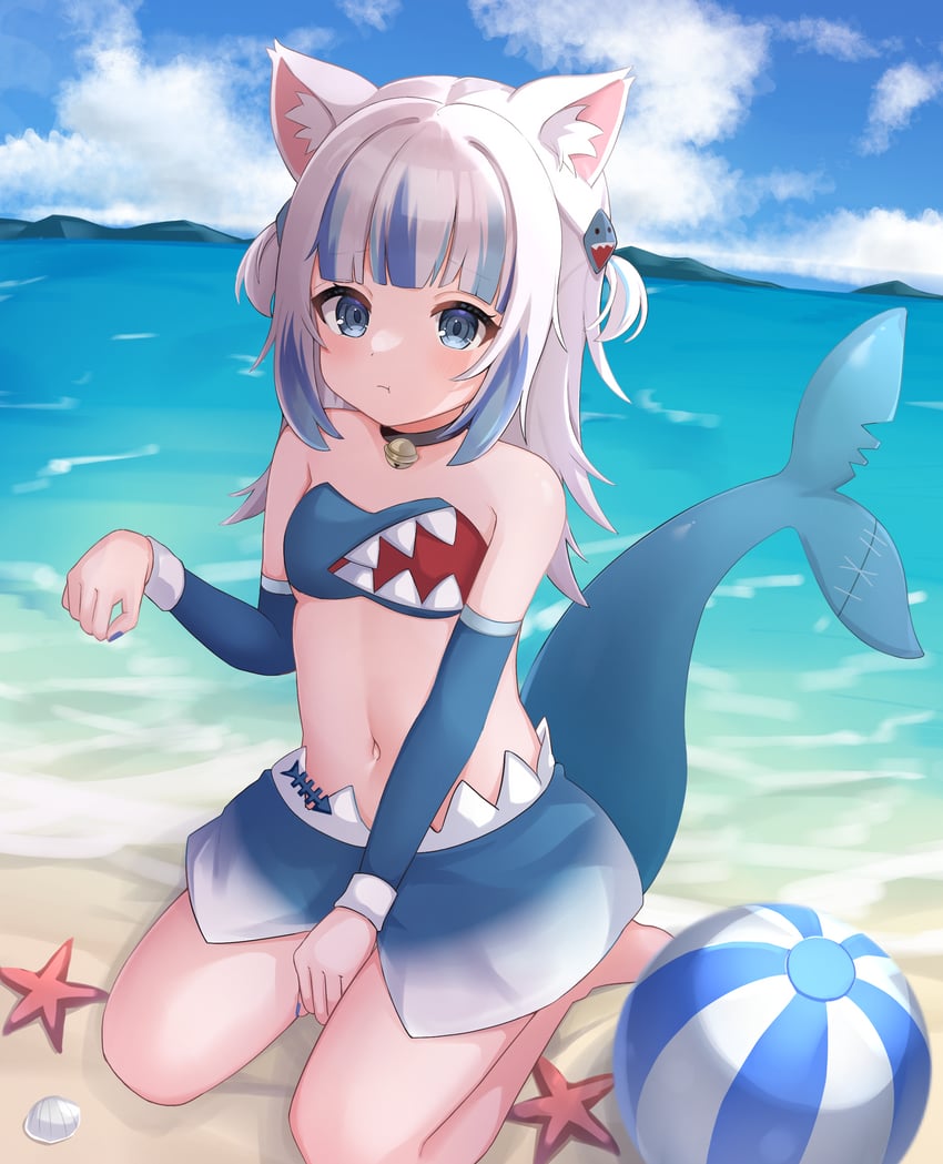 gawr gura (hololive and 1 more) drawn by nekopurin_(nyanko_prin)