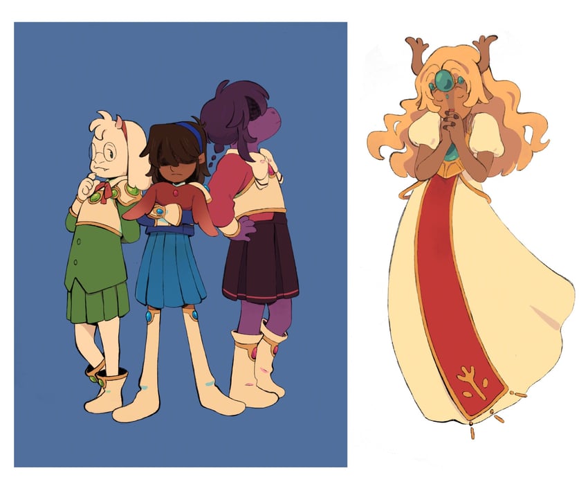 kris, susie, noelle holiday, ralsei, shidou hikaru, and 5 more (deltarune and 1 more) drawn by onsukun