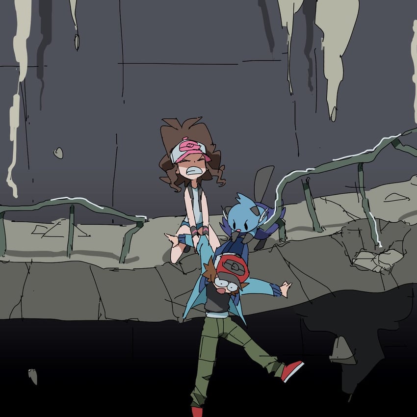 hilda, hilbert, and dewott (pokemon and 1 more) drawn by nyagiratwist