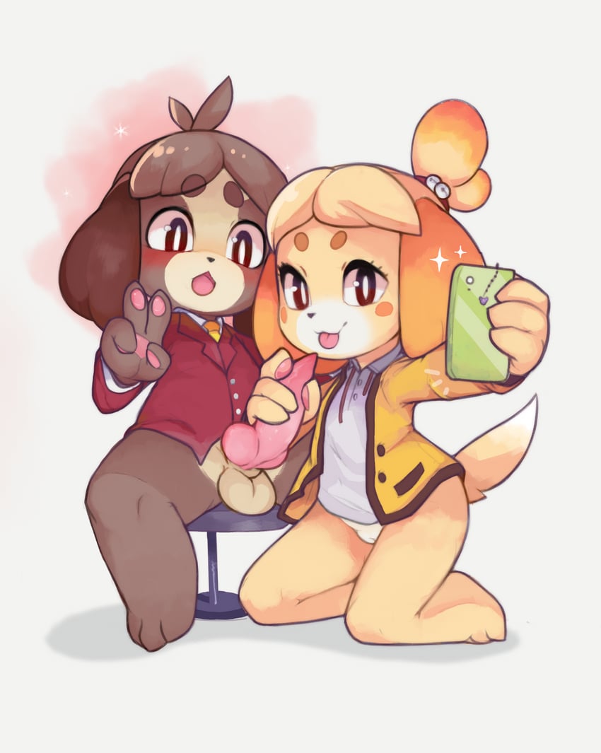 isabelle and digby (animal crossing) drawn by kekitopu and zsloth