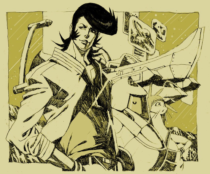 dandy, meow, and qt (space dandy) drawn by nobita_(makoto7060355)