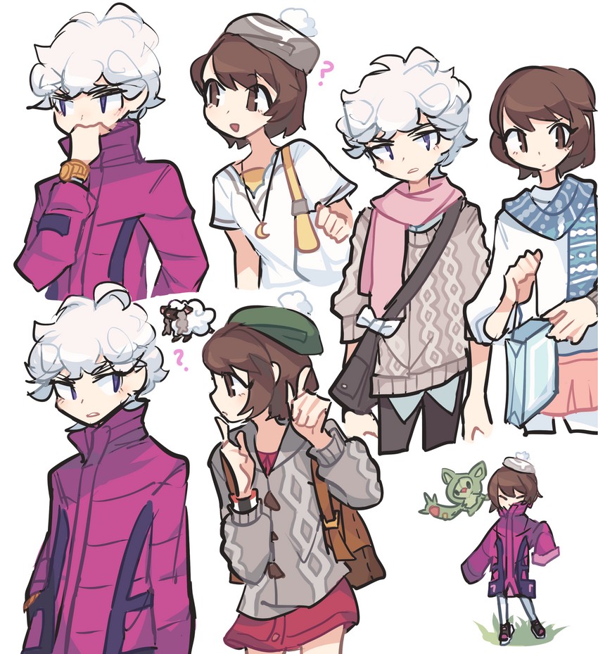 gloria, bede, wooloo, and reuniclus (pokemon and 1 more) drawn by charamells