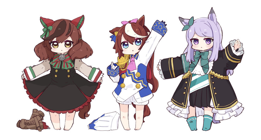 mejiro mcqueen, tokai teio, and nice nature (umamusume) drawn by nozo_(hitomiz)