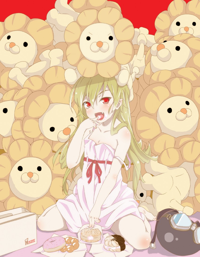 oshino shinobu and pon de lion (monogatari and 2 more) drawn by sankuro_(agoitei)