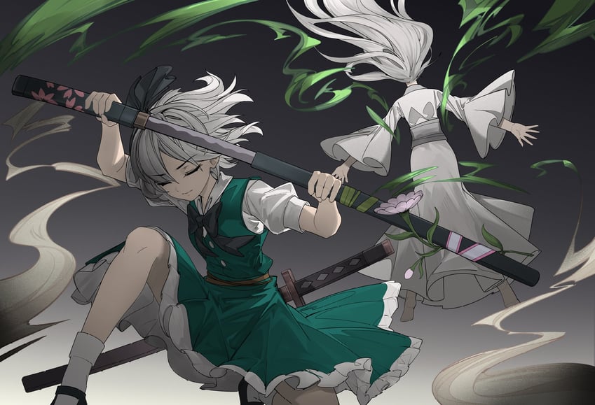 konpaku youmu (touhou and 1 more) drawn by devilkillerx