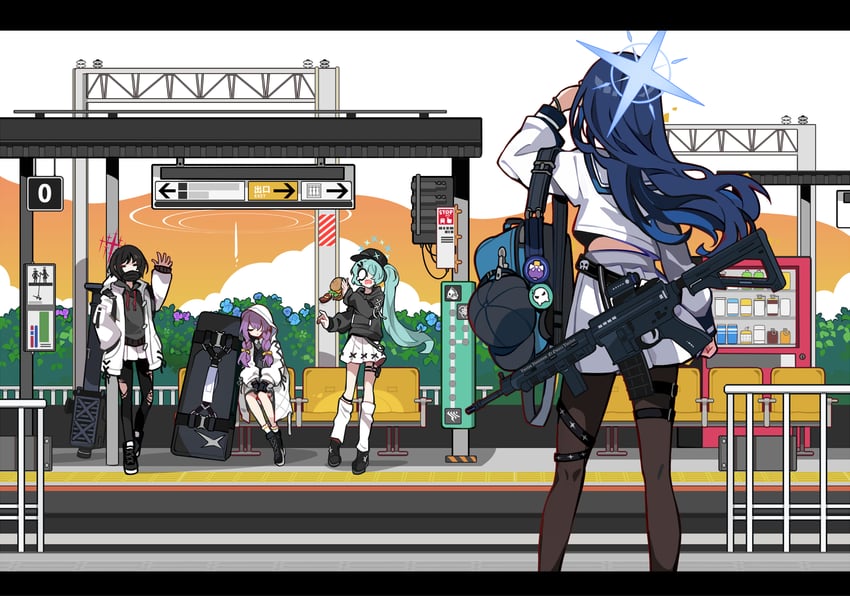 saori, atsuko, hiyori, and misaki (blue archive) drawn by ideolo