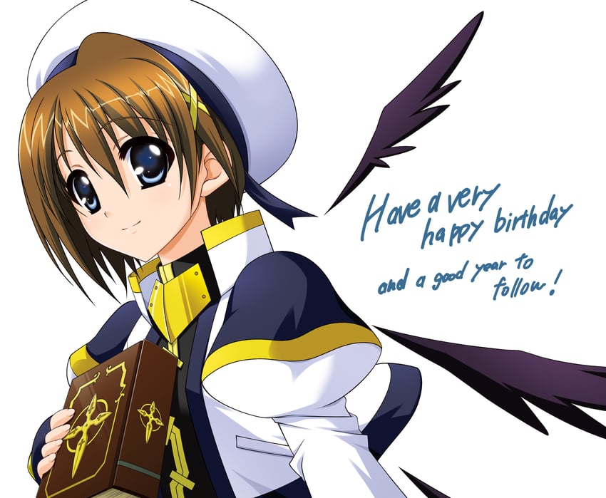 yagami hayate and tome of the night sky (lyrical nanoha and 2 more) drawn by higa_yukari