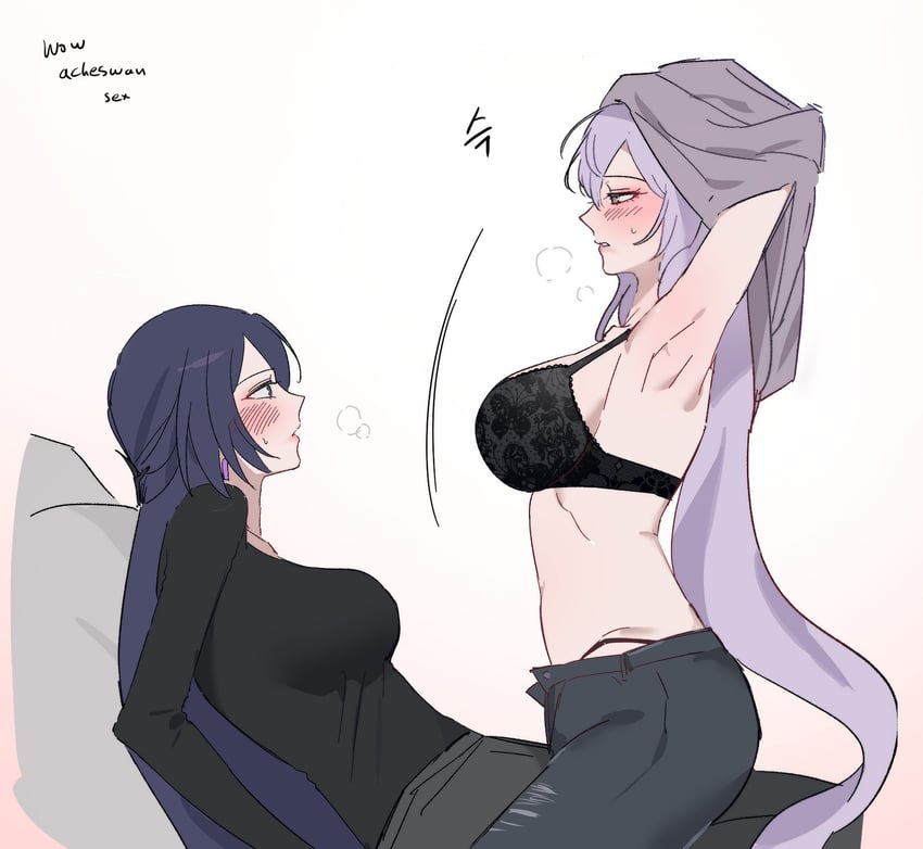 acheron and black swan (honkai and 1 more) drawn by 9_(hcl9fg)