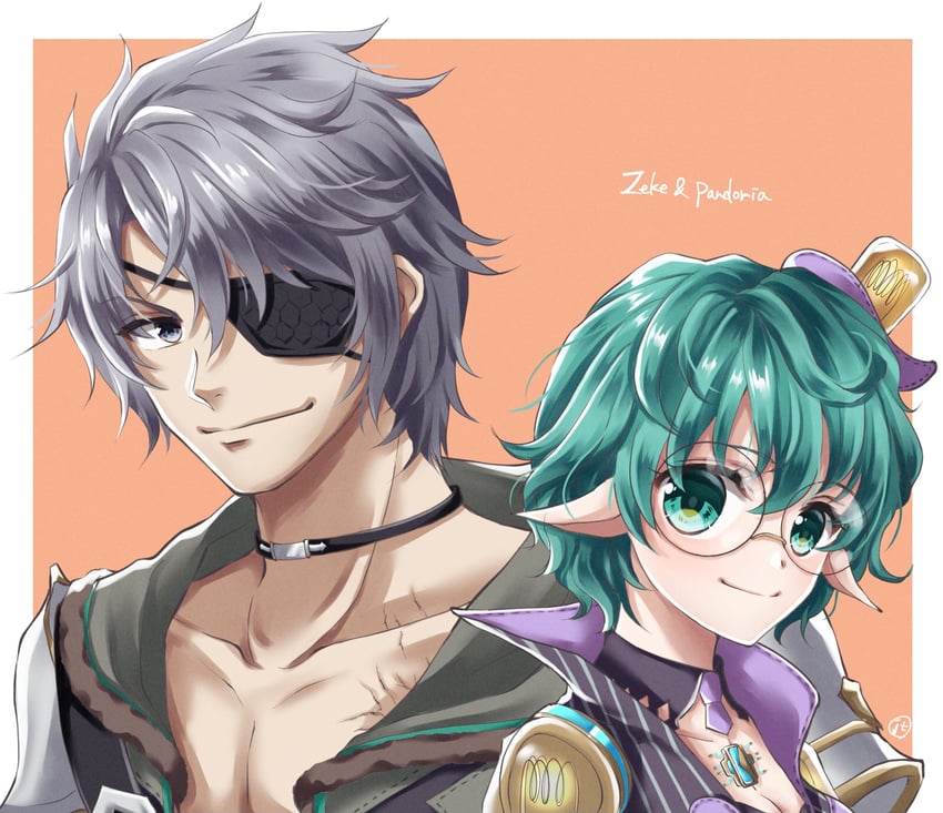 pandoria and zeke von genbu (xenoblade chronicles and 1 more) drawn by jasumin_cha