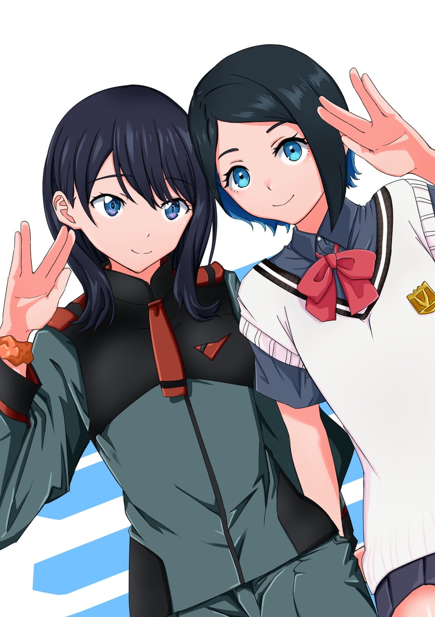 takarada rikka, nika nanaura, and miyamoto yume (gundam and 3 more) drawn by cmyk_(rgb71509204)