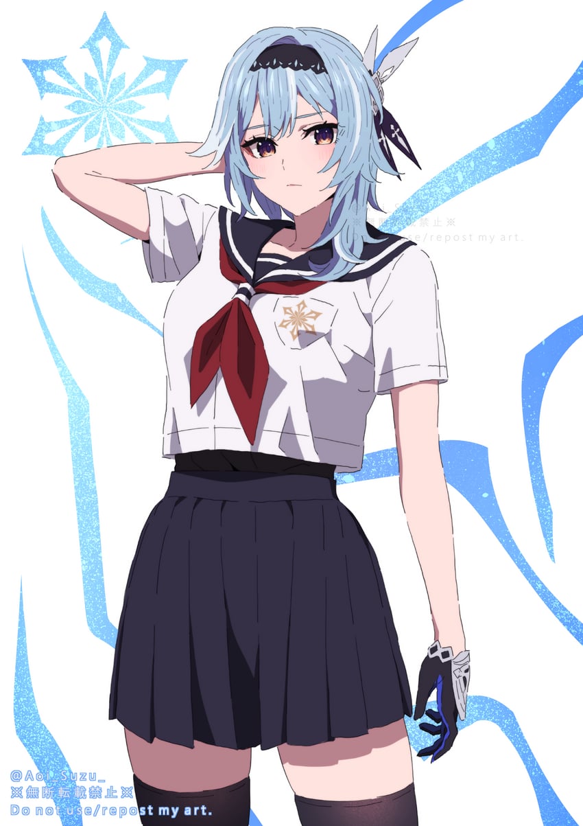 eula (genshin impact) drawn by aoi_suzu