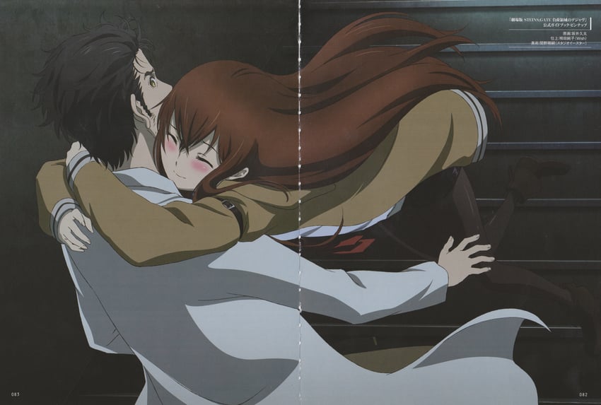 makise kurisu and okabe rintarou (science adventure and 2 more) drawn by sakai_kyuuta
