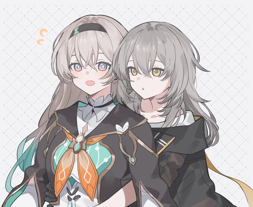 trailblazer, firefly, and stelle (honkai and 1 more) drawn by younomiti