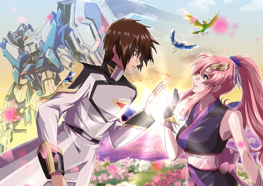 lacus clyne and kira yamato (gundam and 2 more) drawn by aiai_x0301