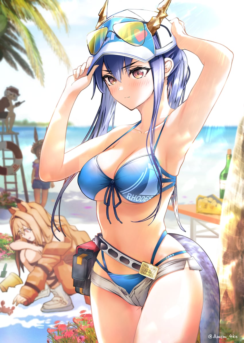 amiya, ch'en, ceobe, ch'en the holungday, and jaye (arknights) drawn by yokaze_(yokajie)