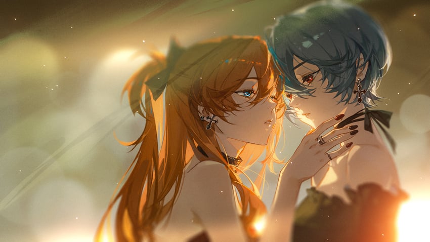 souryuu asuka langley and ayanami rei (neon genesis evangelion) drawn by tuzhate