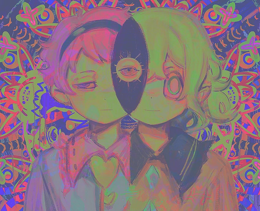 komeiji koishi and komeiji satori (touhou) drawn by gretia