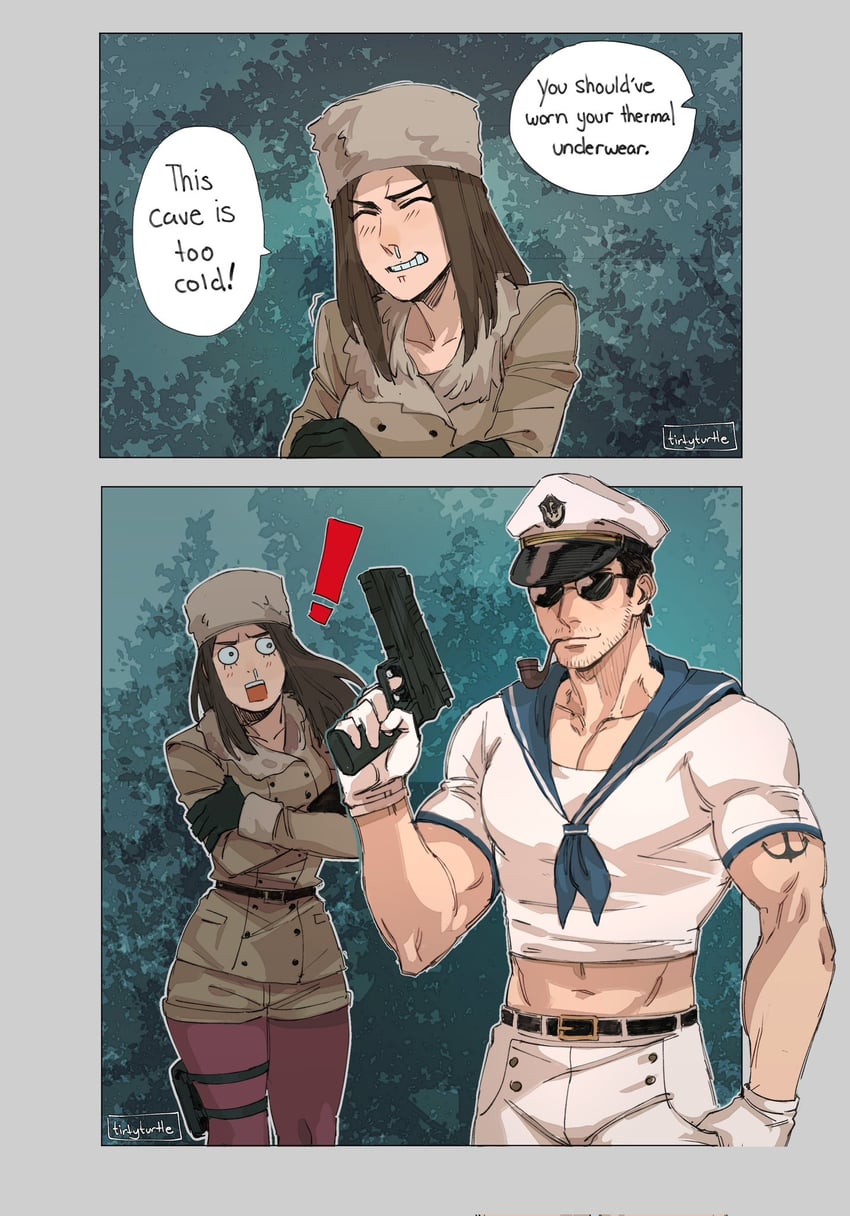 chris redfield and jessica sherawat (resident evil and 1 more) drawn by tirtyturtle