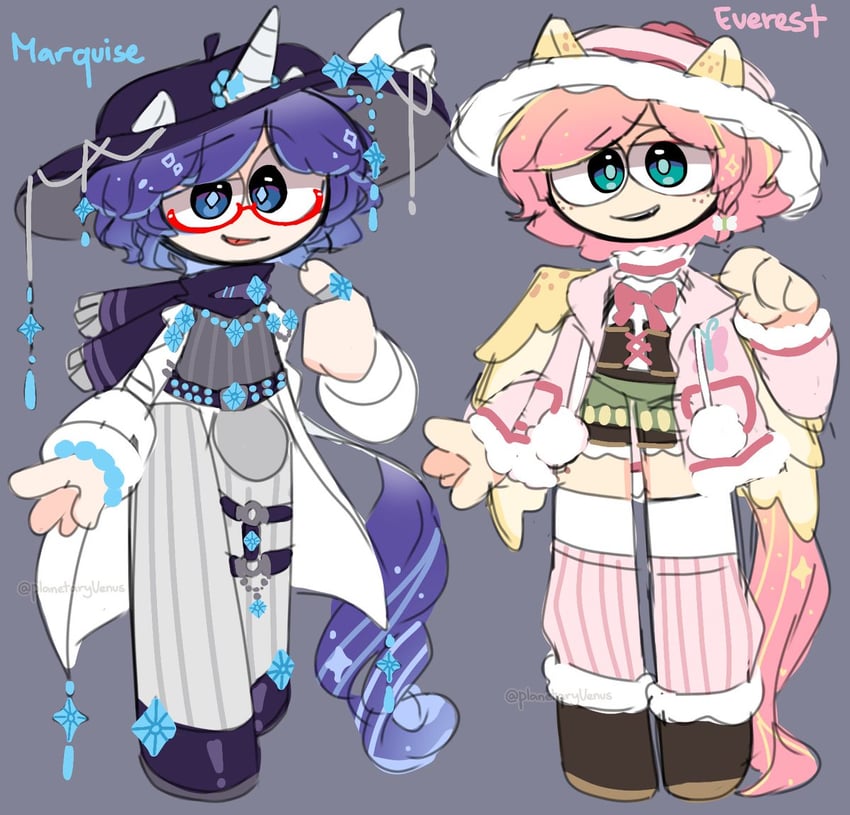 fluttershy and rarity (original and 3 more) drawn by planetaryvenus