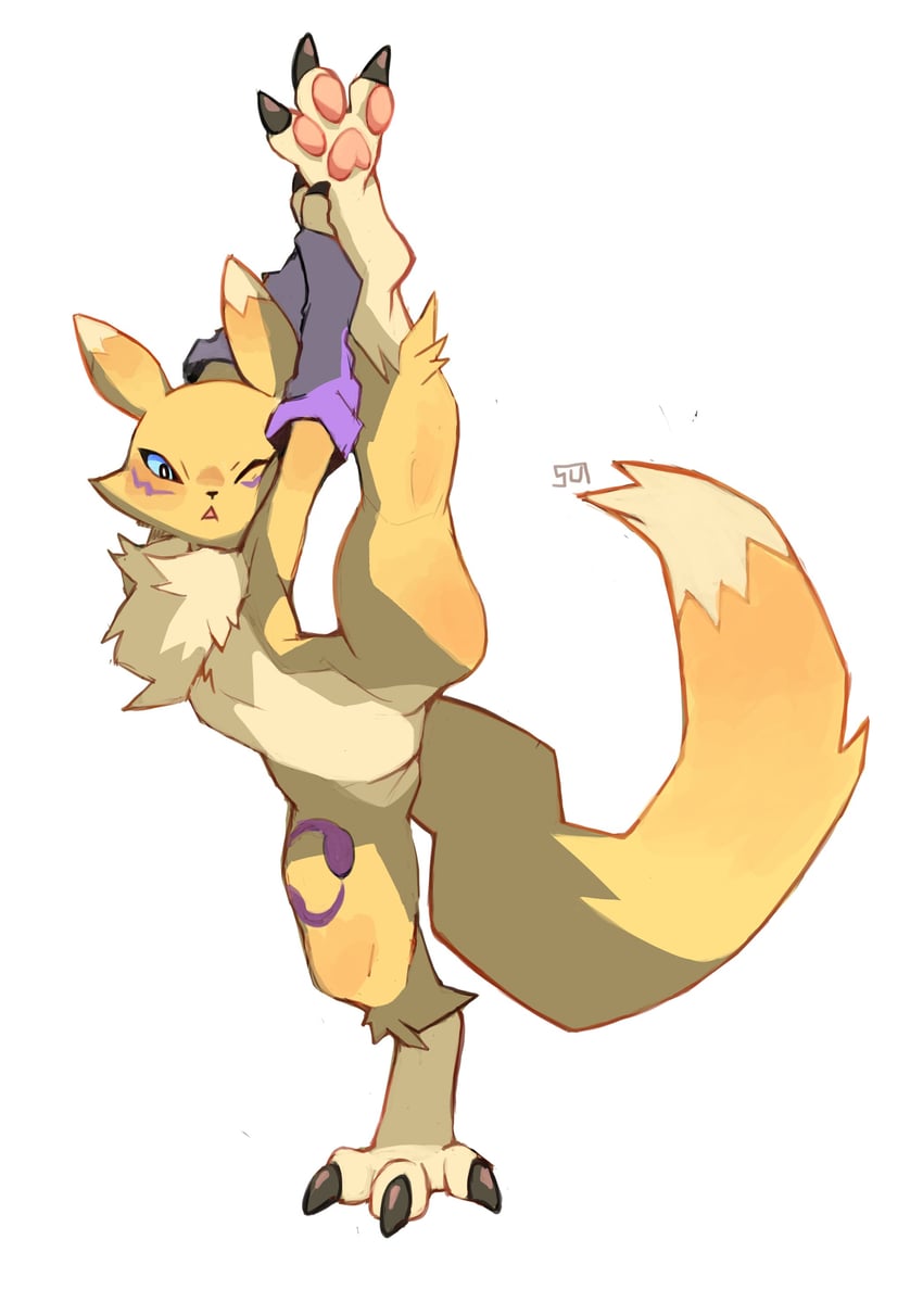renamon (digimon and 1 more) drawn by sui_(suizilla)