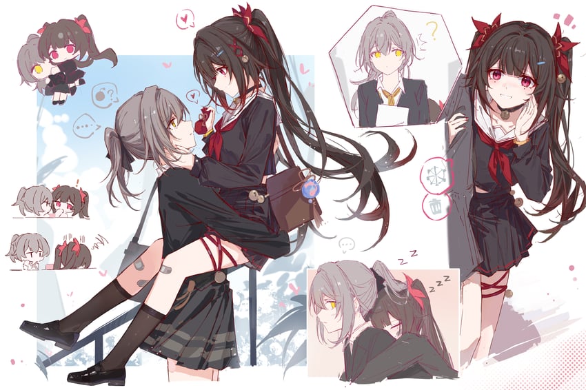 trailblazer, stelle, and sparkle (honkai and 1 more) drawn by yajuu