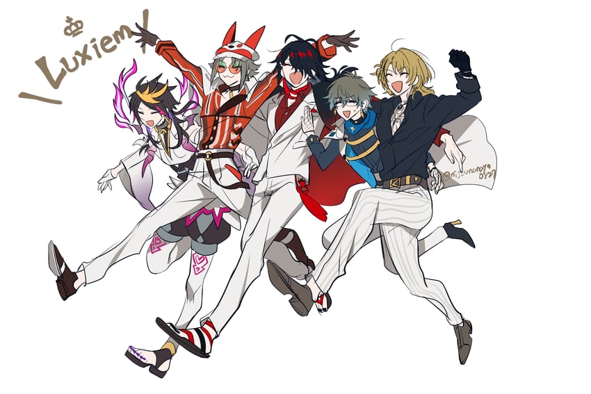 ike eveland, vox akuma, luca kaneshiro, mysta rias, and shu yamino (nijisanji and 1 more) drawn by ninahachi