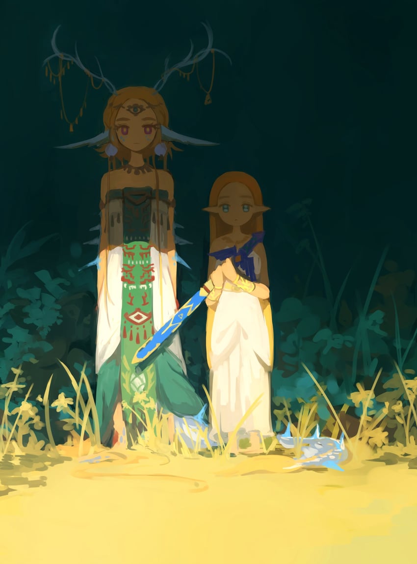 princess zelda and light dragon (the legend of zelda and 2 more) drawn by myon_(myonninn)