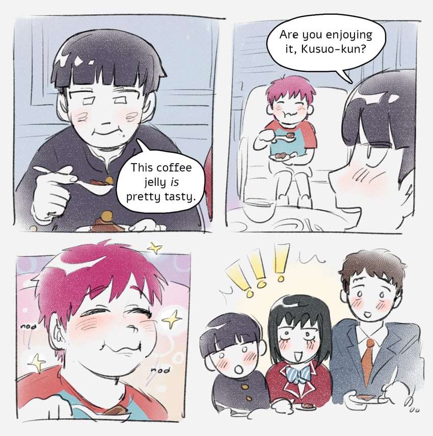 kageyama shigeo, kurata tome, serizawa katsuya, and saiki kusuo (mob psycho 100 and 1 more) drawn by metukika