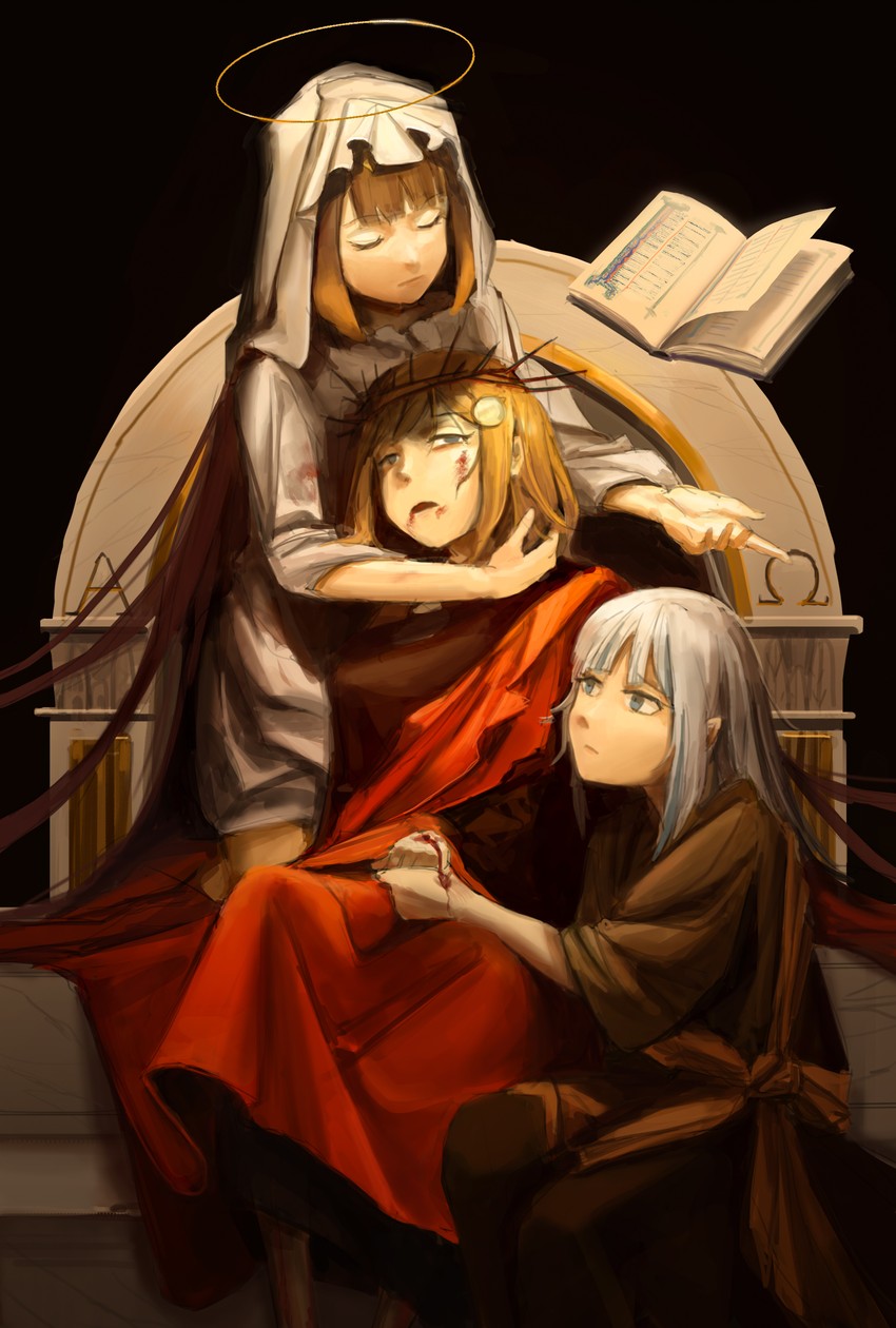 gawr gura, ninomae ina'nis, watson amelia, and jesus (hololive and 2 more) drawn by vincent_wu