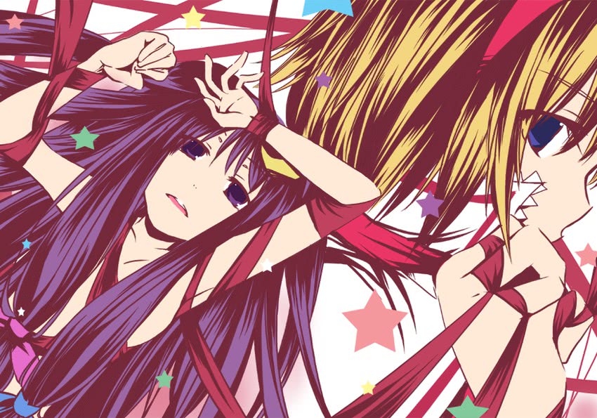 alice margatroid and patchouli knowledge (touhou) drawn by ako_(so_crazy!?)